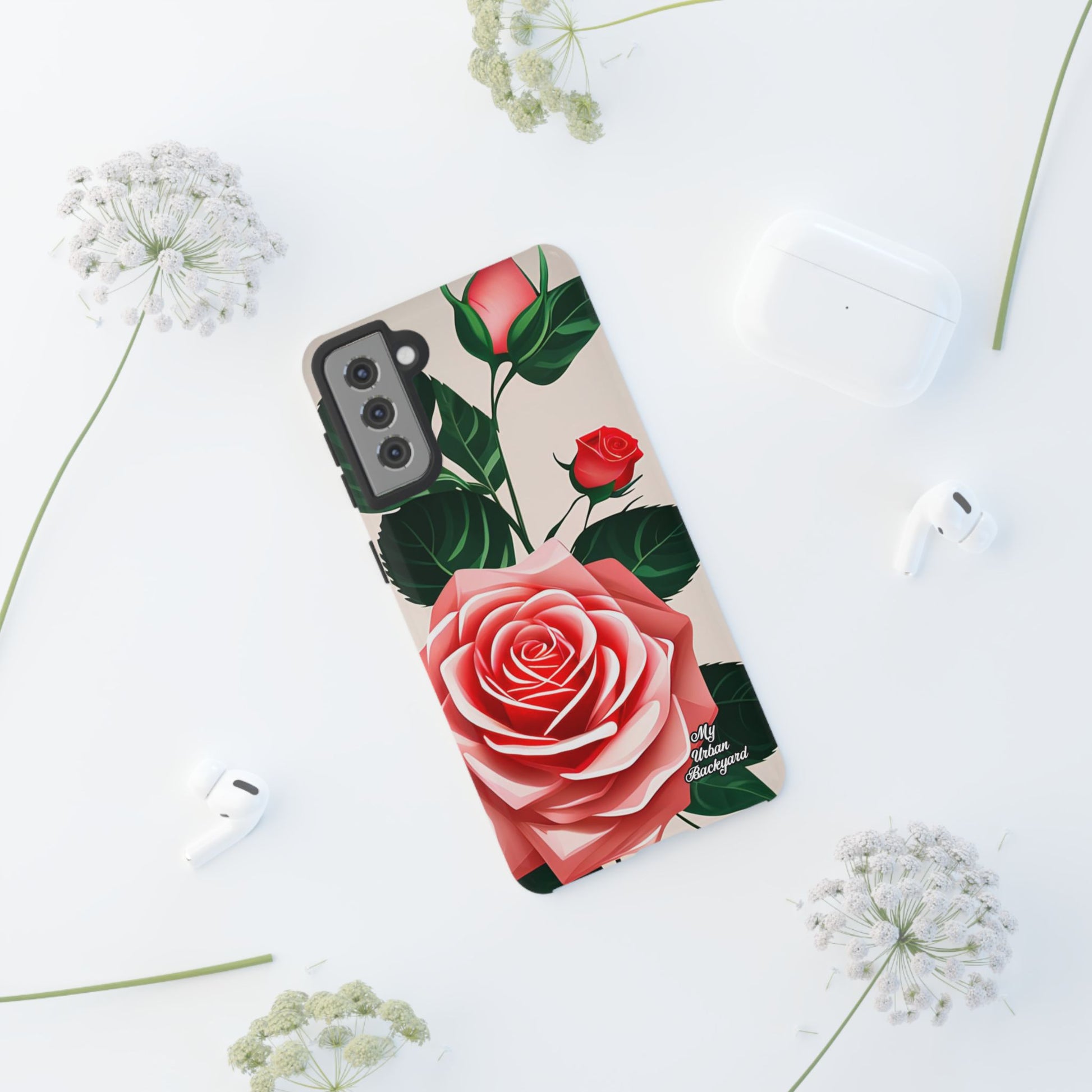 Pink Rose Flowers, Cell Phone Case - Apple, Samsung, Google Pixel