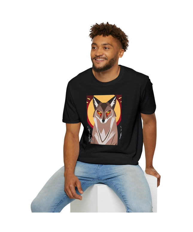 Sunset Coyote, Soft 100% Cotton T-Shirt, Unisex, Short Sleeve, Classic Fit