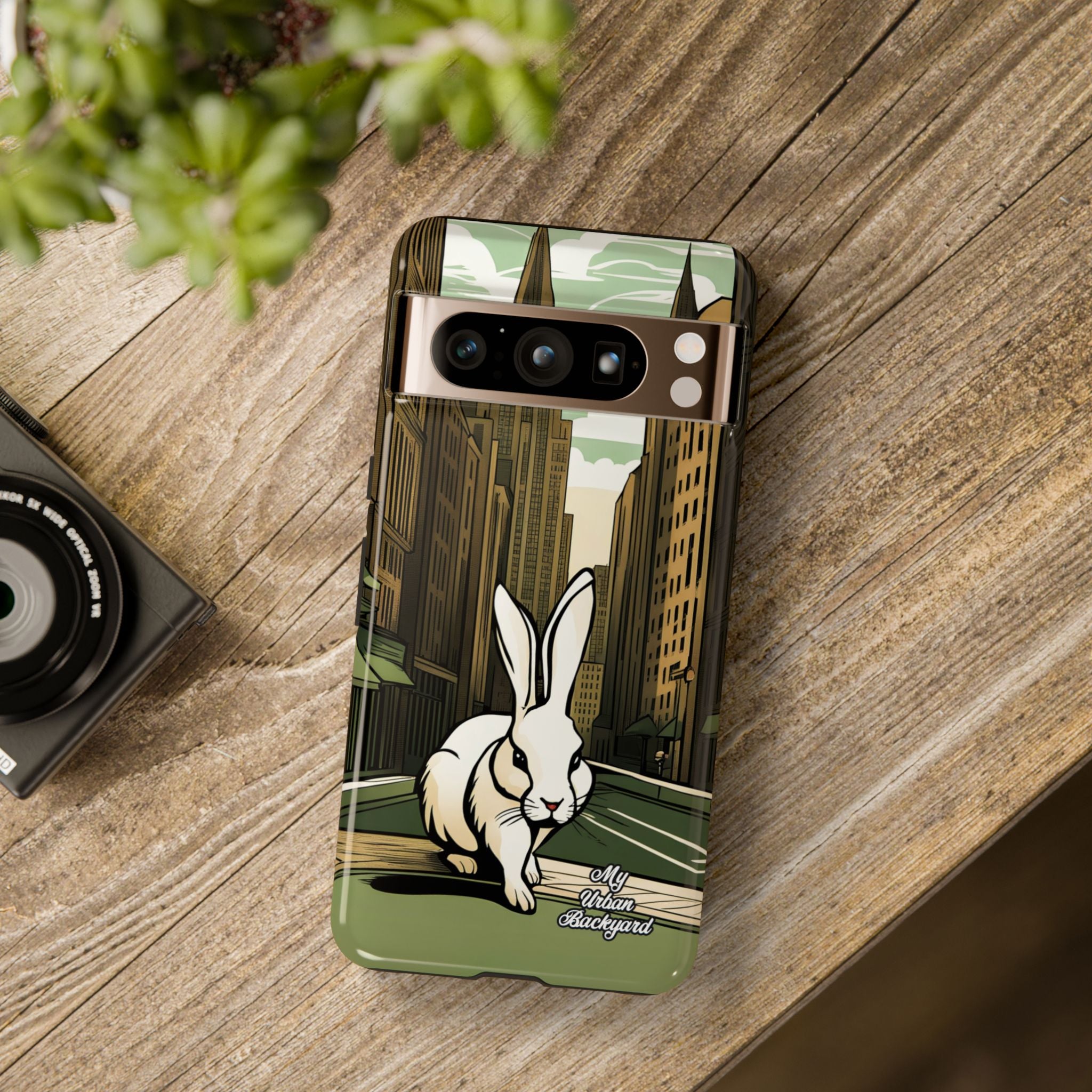 White Rabbit on a City Street, Cell Phone Case - Apple, Samsung, Google Pixel