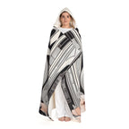 Urban Raccoon with Flowers, Hooded Sherpa Fleece Blanket