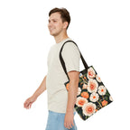 Art Deco Flowers Tote Bag with Cotton Handles For Everyday Use, 3 Sizes