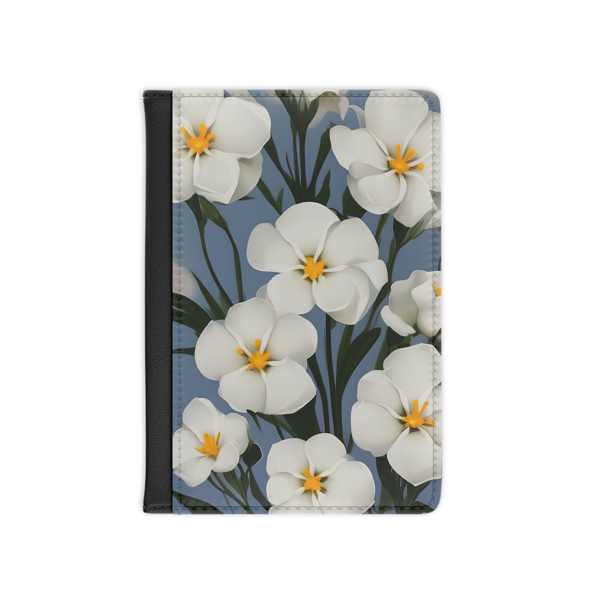 White Flowers Passport Cover