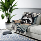 Cozy Raccoon Bundle: Fleece Blanket + Writing Journal + Ceramic Mug