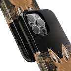 Art Deco Coyote with Flower, Cell Phone Case - Apple, Samsung, Google Pixel
