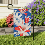 White Red and Blue Flowers, Garden Flag