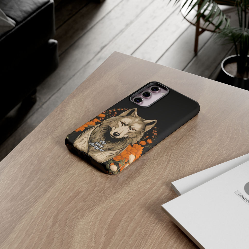 Wolf with Flowers, Animal Cell Phone Case - Apple, Samsung, Google Pixel