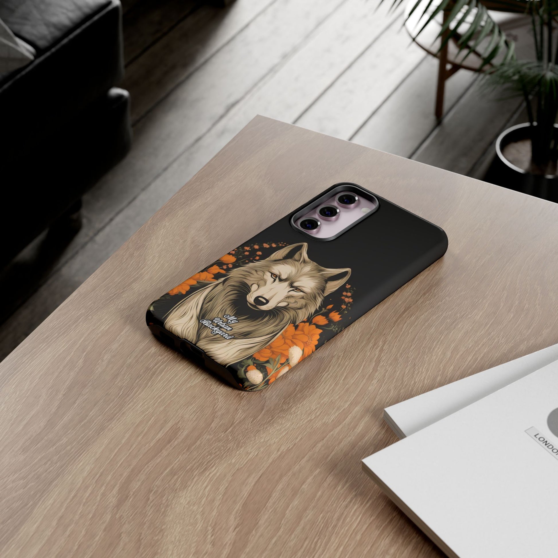 Wolf with Flowers, Animal Cell Phone Case - Apple, Samsung, Google Pixel