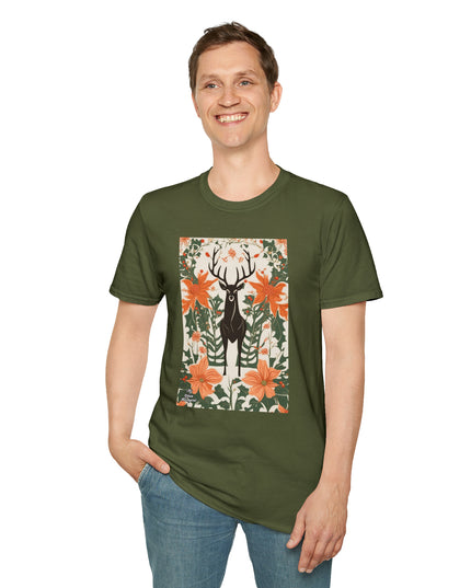 Winter Stag, Soft 100% Cotton T-Shirt, Unisex, Short Sleeve, Classic Fit