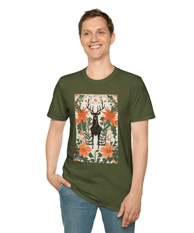 Winter Stag, Soft 100% Cotton T-Shirt, Unisex, Short Sleeve, Classic Fit