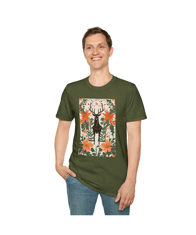 Winter Stag, Soft 100% Cotton T-Shirt, Unisex, Short Sleeve, Classic Fit
