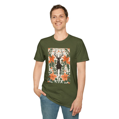 Winter Stag, Soft 100% Cotton T-Shirt, Unisex, Short Sleeve, Classic Fit