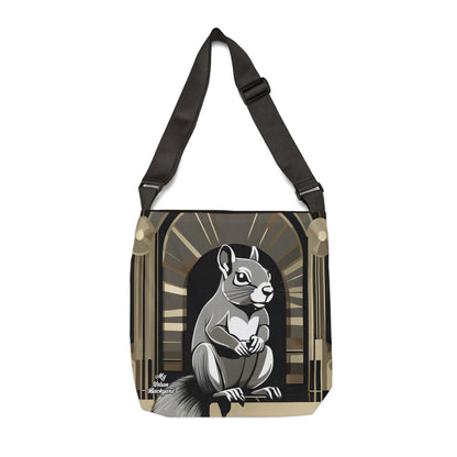 Art Deco Squirrel, Tote Bag with Adjustable Strap - Trendy and Versatile