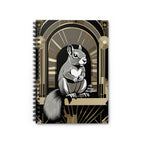Art Deco Squirrel, Spiral Notebook Writing Journal - 118 Ruled Pages
