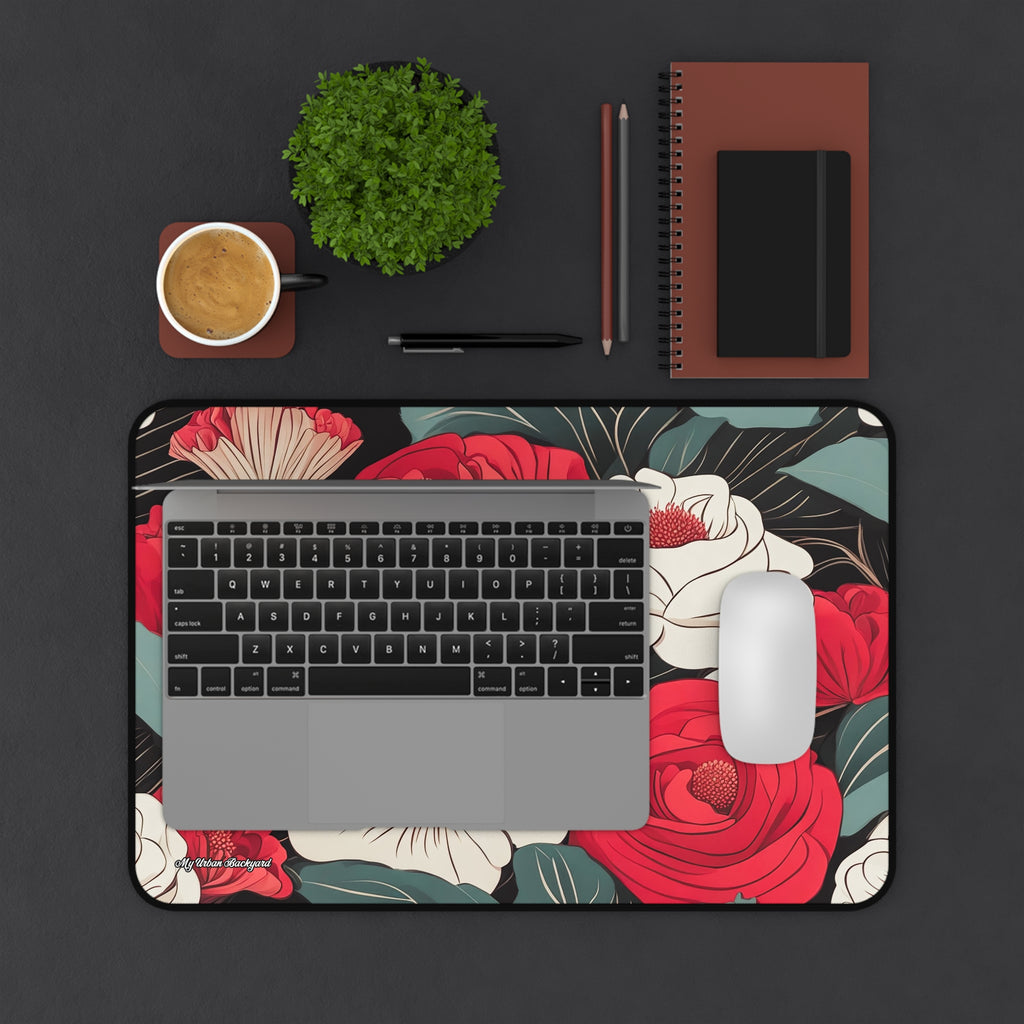 Floral Desk Mat, Elegant Workspace Accessory, Home Office Decor, Mother's Day Gift, Floral Keyboard Pad, 3 Sizes