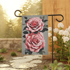 Two Pink Rose Flowers, Garden Flag