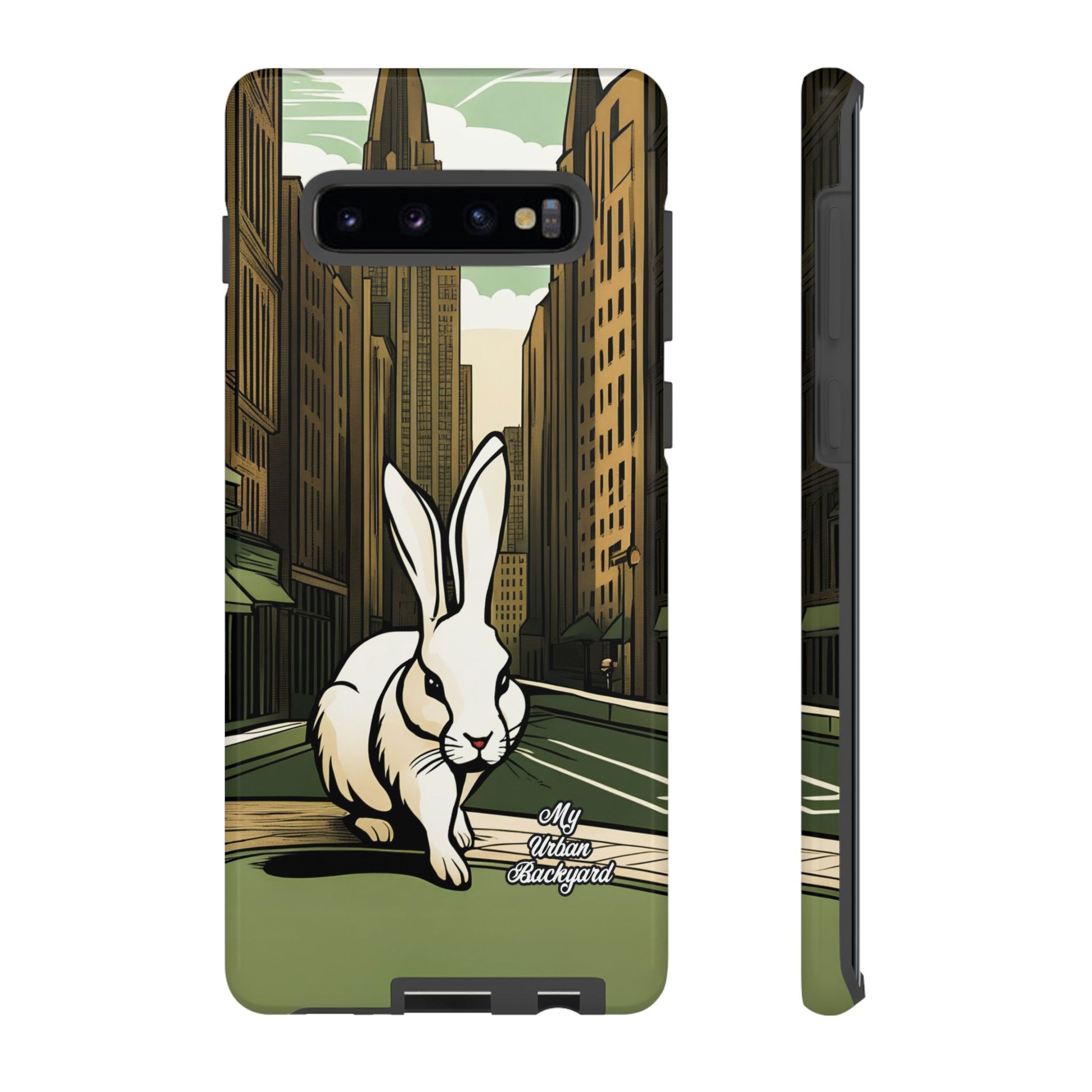 White Rabbit on a City Street, Cell Phone Case - Apple, Samsung, or Google Pixel