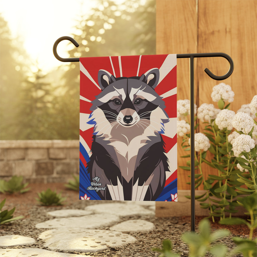 Ziggy Starspaws, Raccoon Garden Flag for Yard, Patio, Porch, or Work, 12"x18" - Flag only