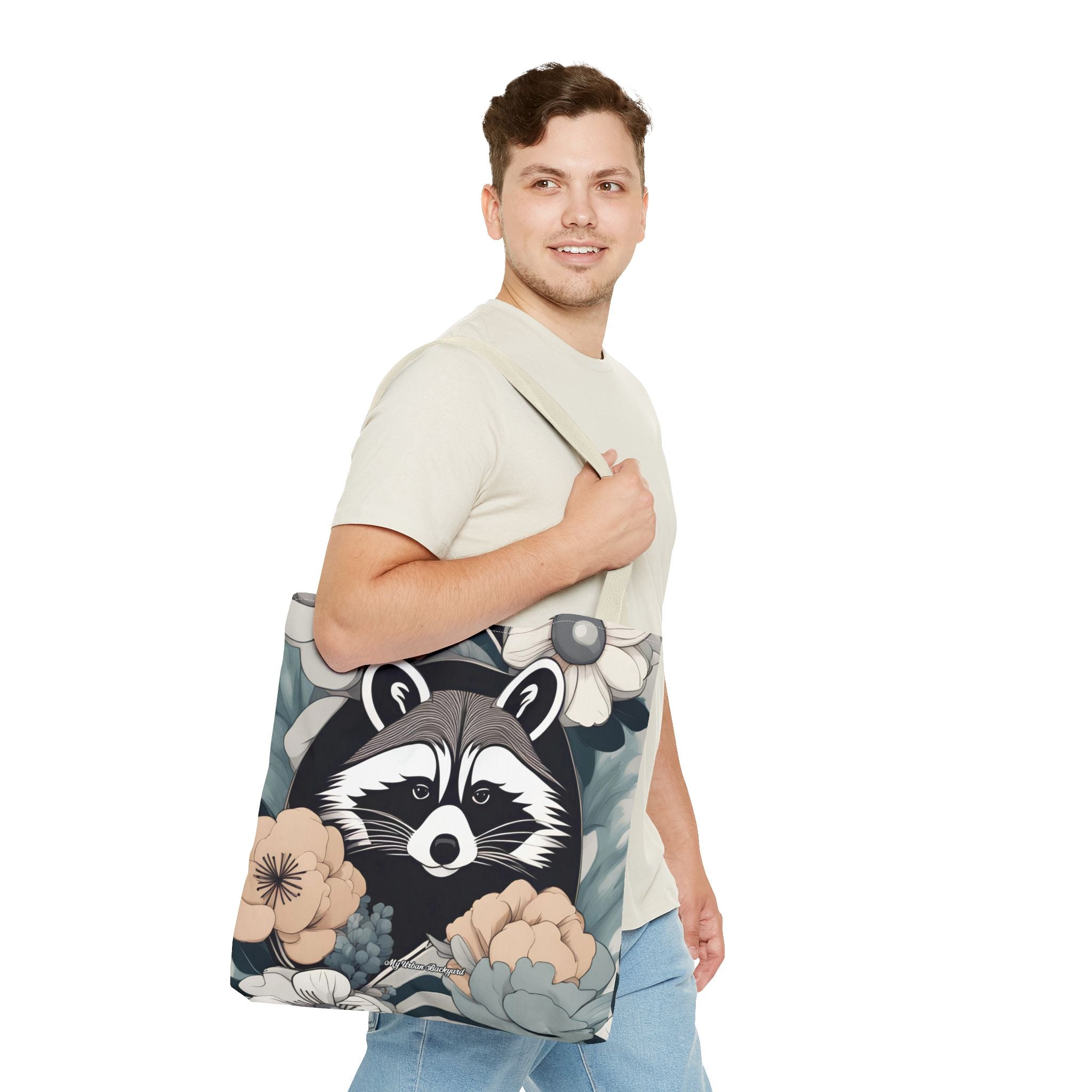 Rocco Pawsley, Raccoon Tote Bag with Cotton Handles For Everyday Use, 3 Sizes