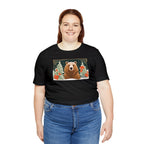 Art Deco Holiday Bear, Soft 100% Jersey Cotton T-Shirt, Unisex, Short Sleeve, Retail Fit