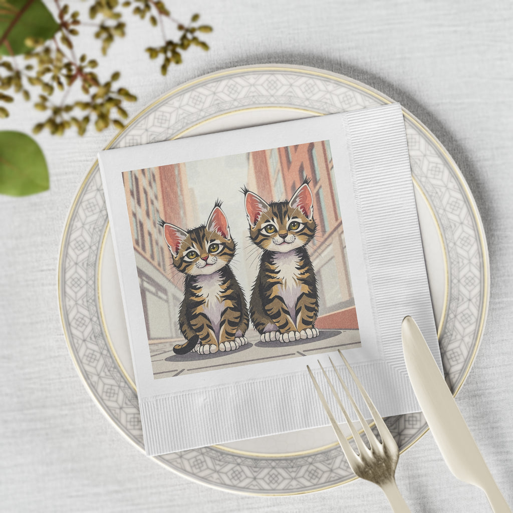 Cute Tabby Kittens Napkins