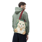 Blanca Purrington, Cat Tote Bag with Cotton Handles For Everyday Use, 3 Sizes
