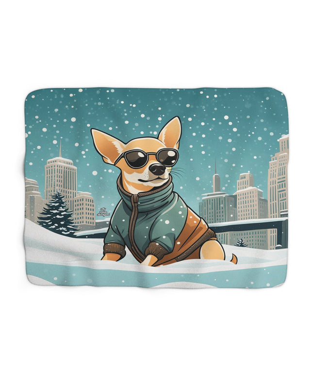 Tito Barkley, Dog Sherpa Fleece Blanket, For Couch or Bed, 50"x60"