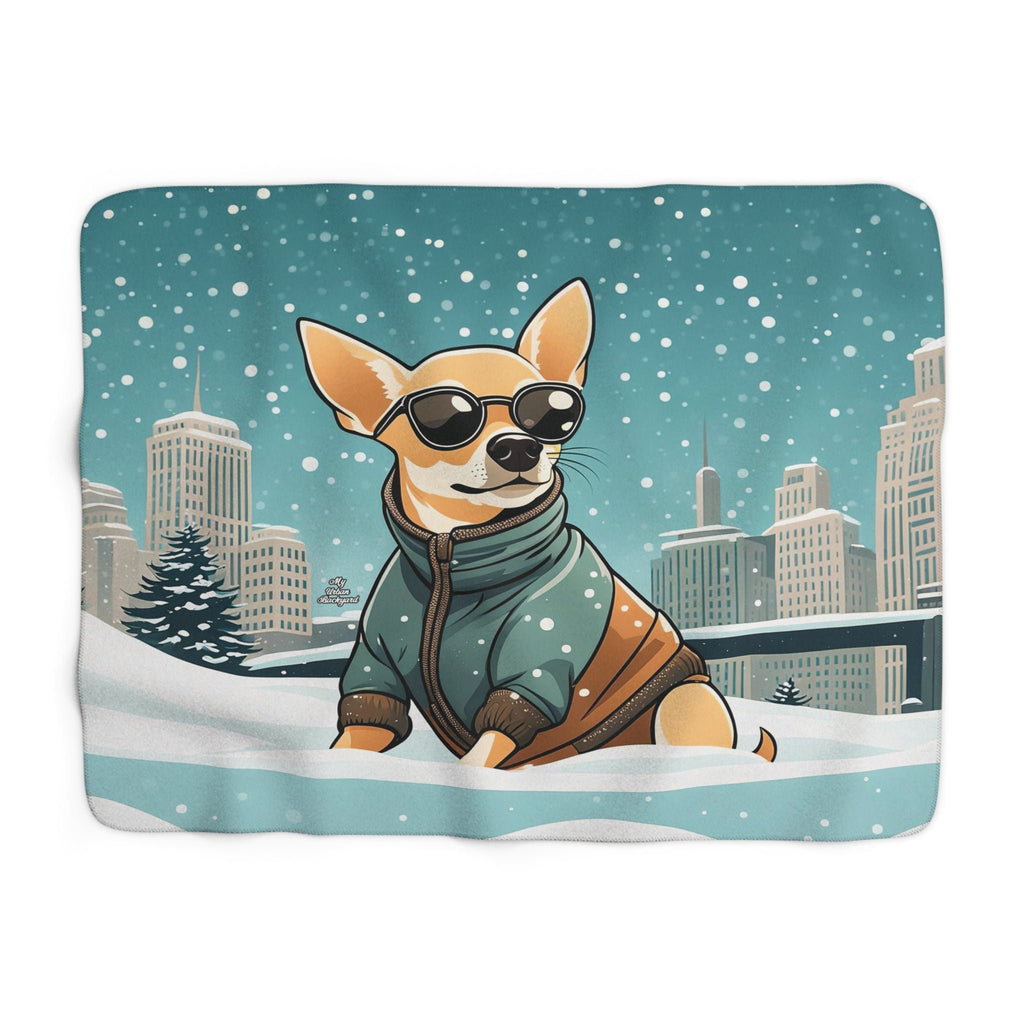 Tito Barkley, Dog Sherpa Fleece Blanket, For Couch or Bed, 50"x60"