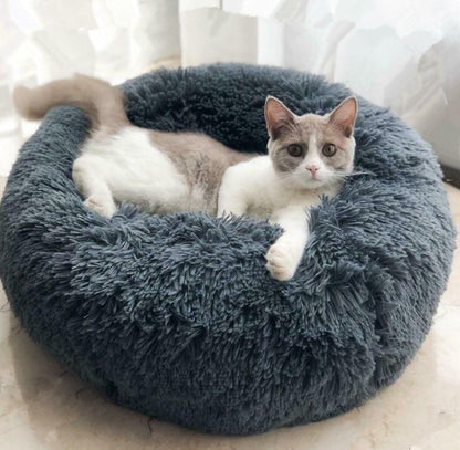 Nest Bed For Small Dogs and Cats, Round Plush Pet Bed