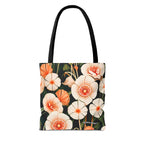 Art Deco Flowers Tote Bag with Cotton Handles For Everyday Use, 3 Sizes