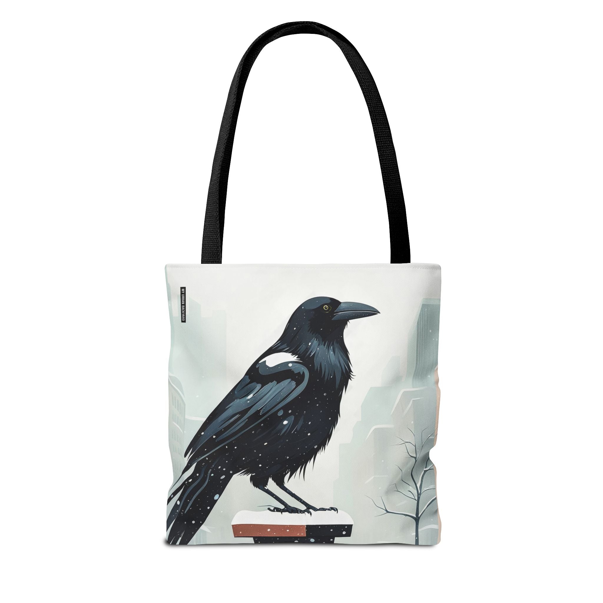 Winter Crow Tote Bag with Cotton Handles For Everyday Use, 3 Sizes