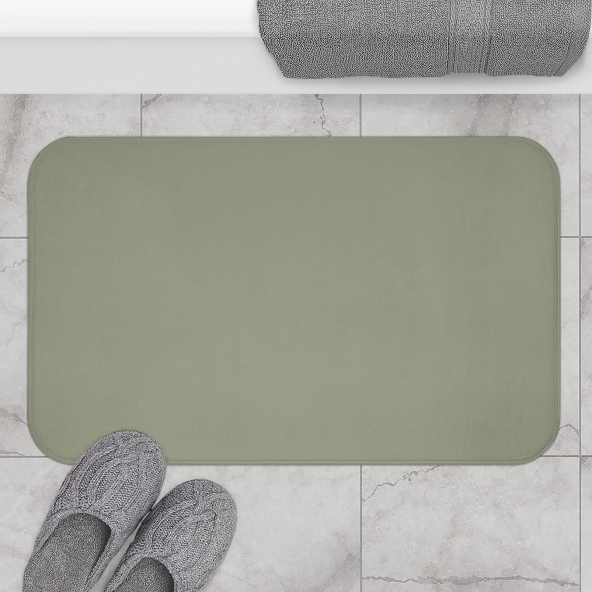 Sage Memory Foam Bath Mat — Soft Absorbent Bathroom Rug, 2 sizes