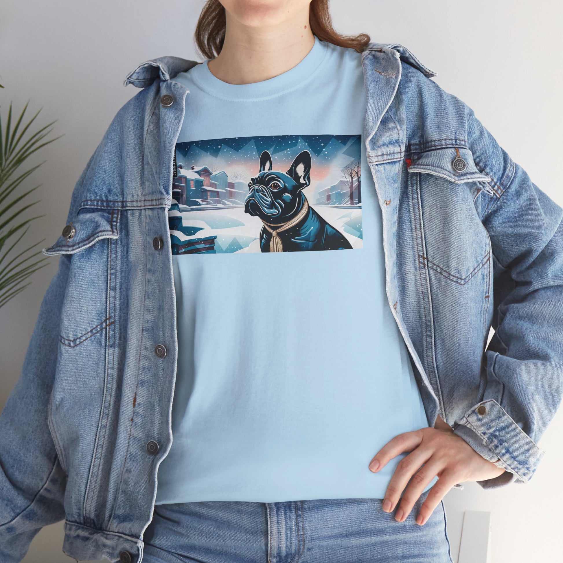 French Bulldog, Winter Graphic Tee, Unisex T-Shirt, Nature Lover Gift, Animal Art Top, Casual Wear