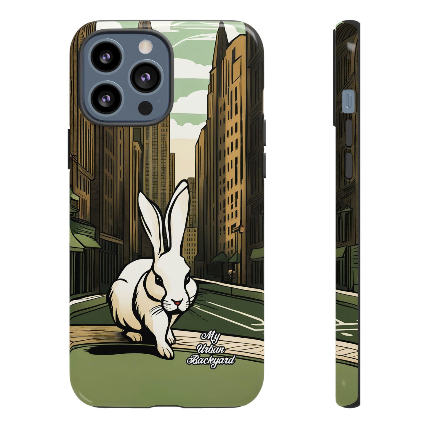 White Rabbit on a City Street, Cell Phone Case - Apple, Samsung, or Google Pixel