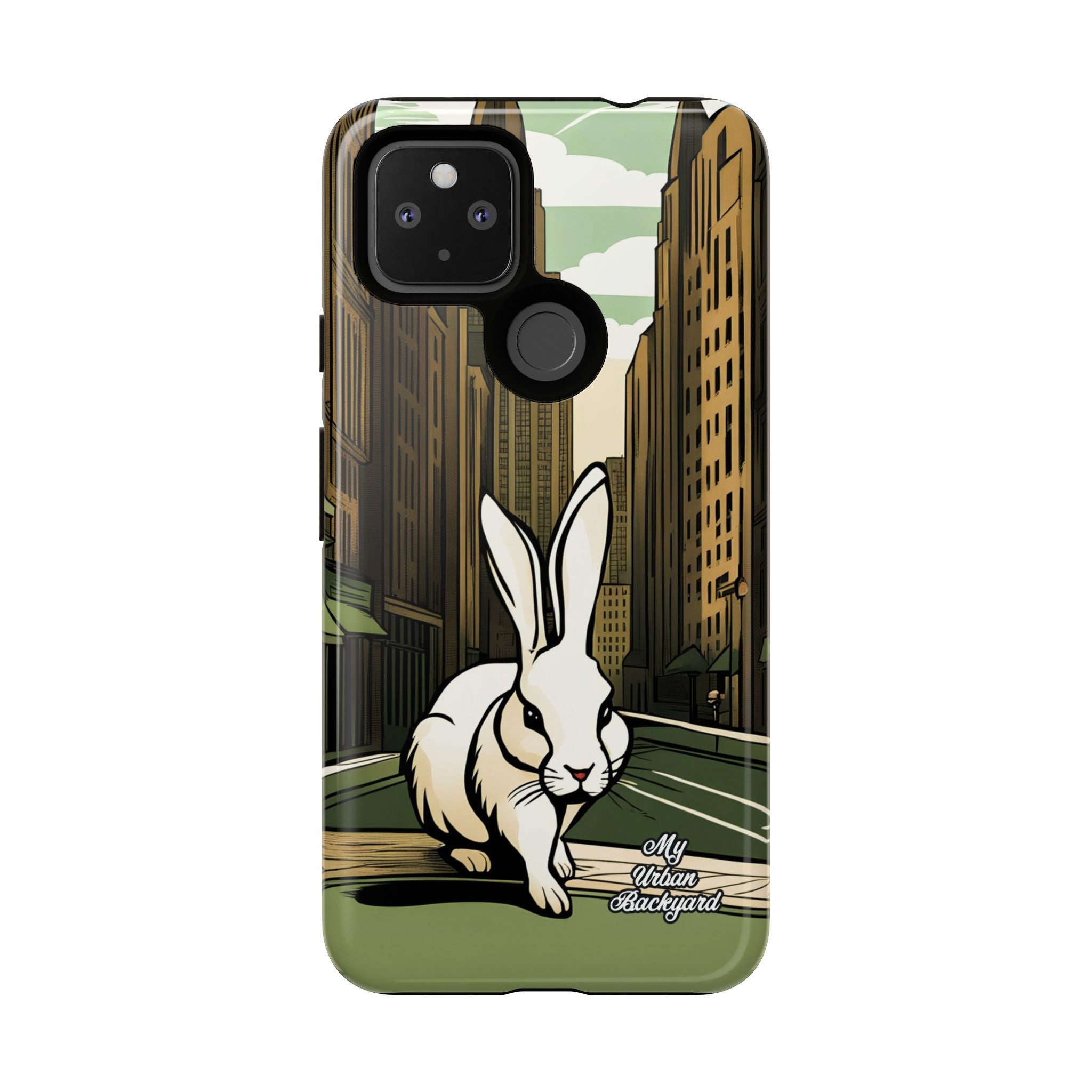 White Rabbit on a City Street, Cell Phone Case - Apple, Samsung, Google Pixel