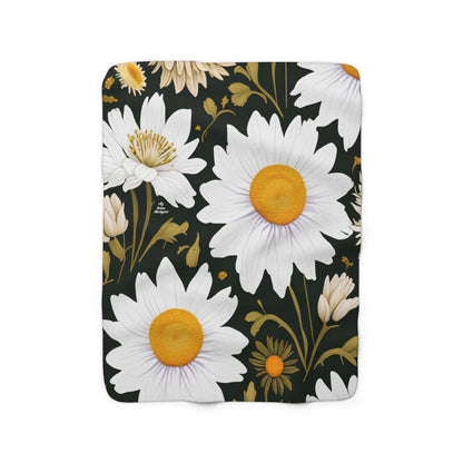 Sunflowers, Sherpa Fleece Blanket for Cozy Warmth, 50"x60"