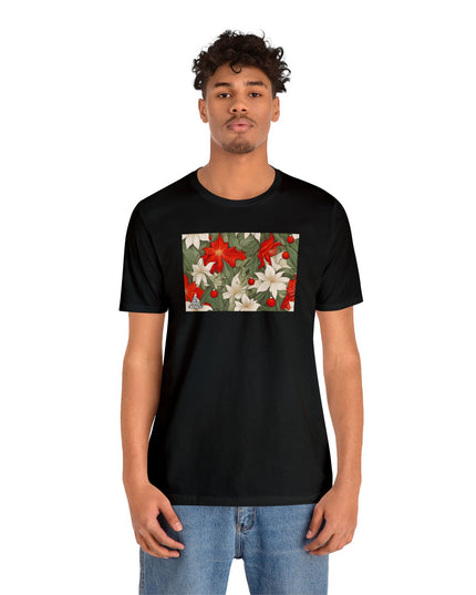 Holiday Flowers, Soft 100% Jersey Cotton T-Shirt, Unisex, Short Sleeve, Retail Fit
