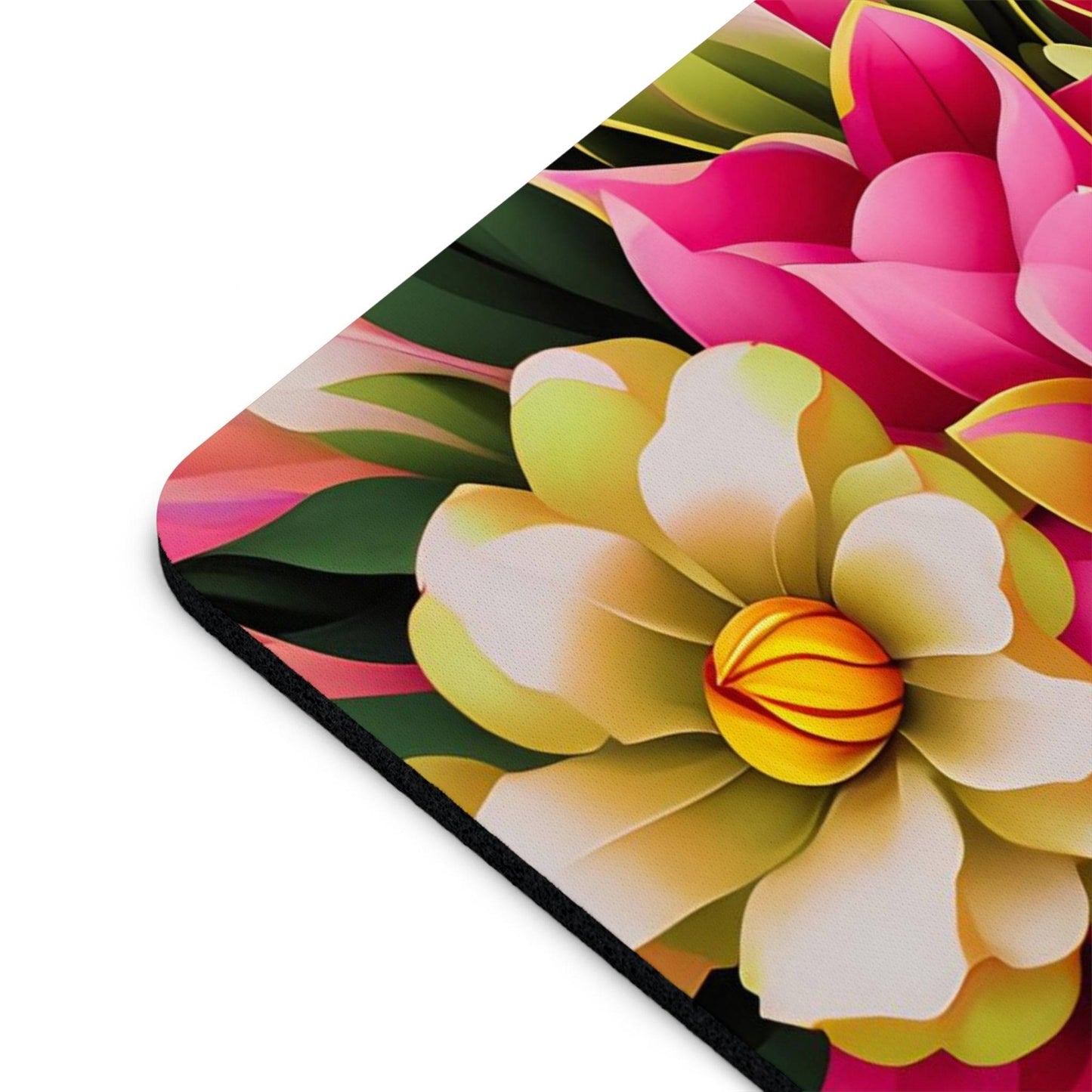 Computer Mouse Pad, Non-slip rubber bottom, Vibrant Flowers