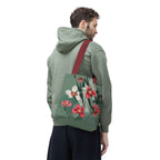 White and Red Wildflowers Tote Bag with Cotton Handles For Everyday Use, 3 Sizes