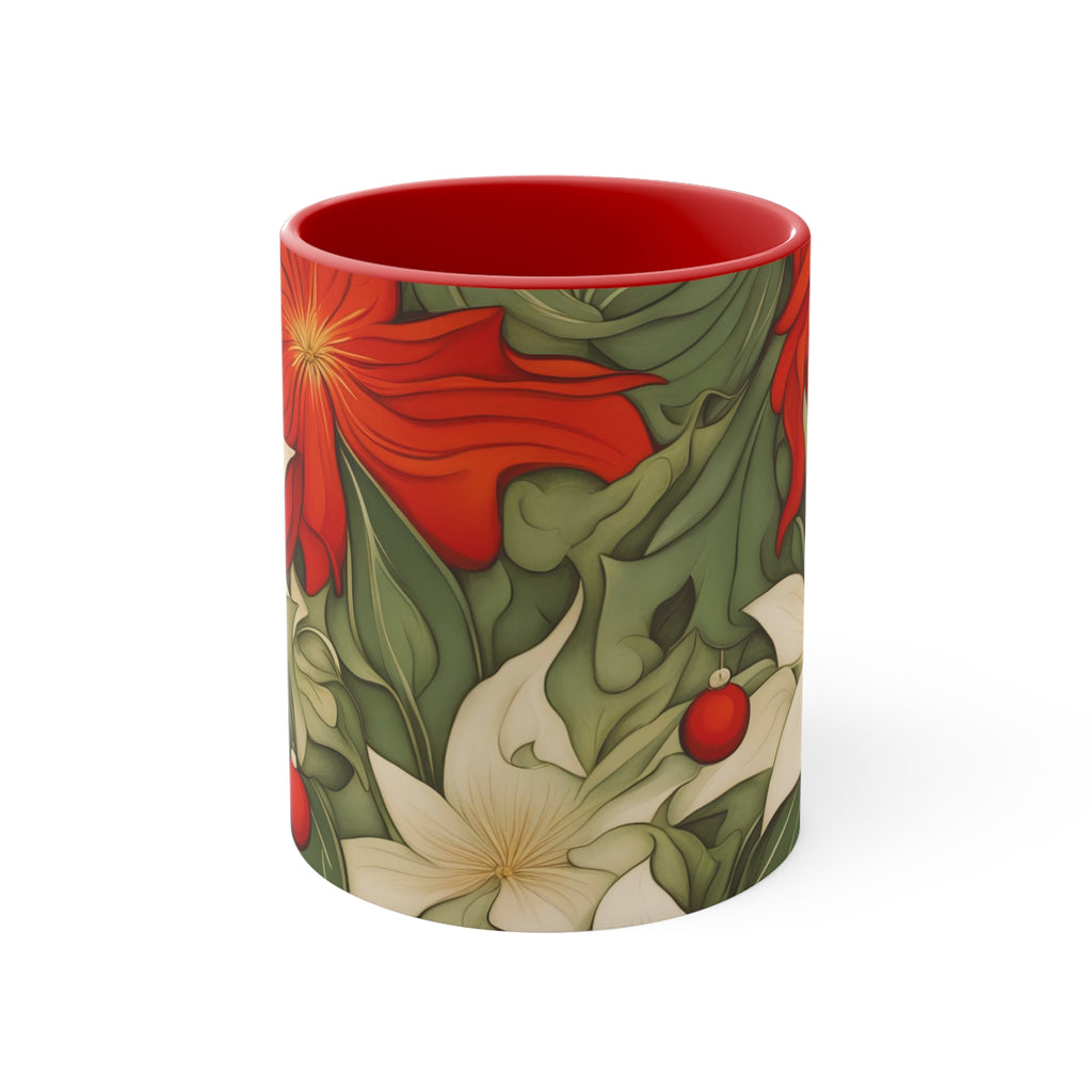 Christmas Flowers, Ceramic Mug - Perfect for Coffee, Tea, and More!