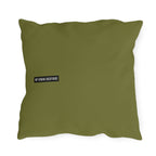 Green Hummingbird Floral Throw Pillow