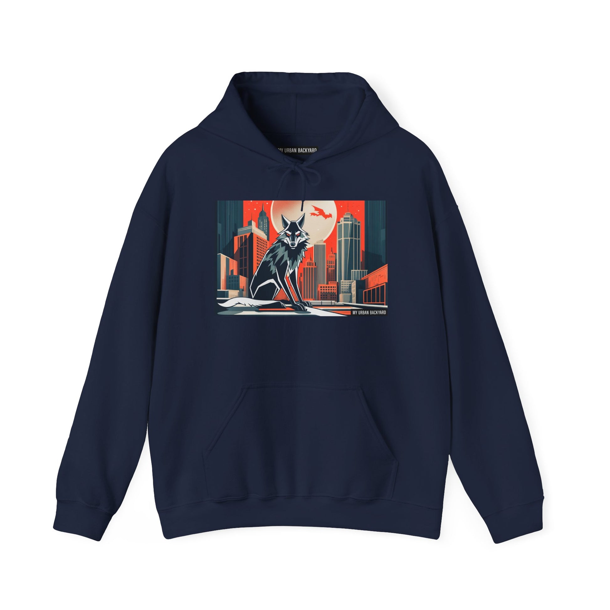Urban Wolf Hoodie, Cozy Unisex Sweatshirt, Outdoor Adventure, Animal Lover Gift, Fall Style, Adventure Ready