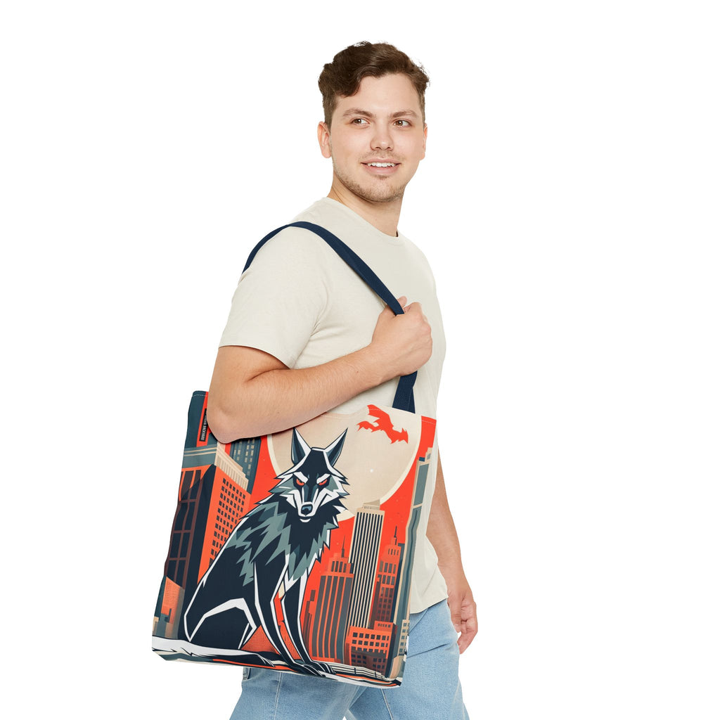 City Wolf Tote Bag, Tote with Cotton Handles For Everyday Use, 3 Sizes