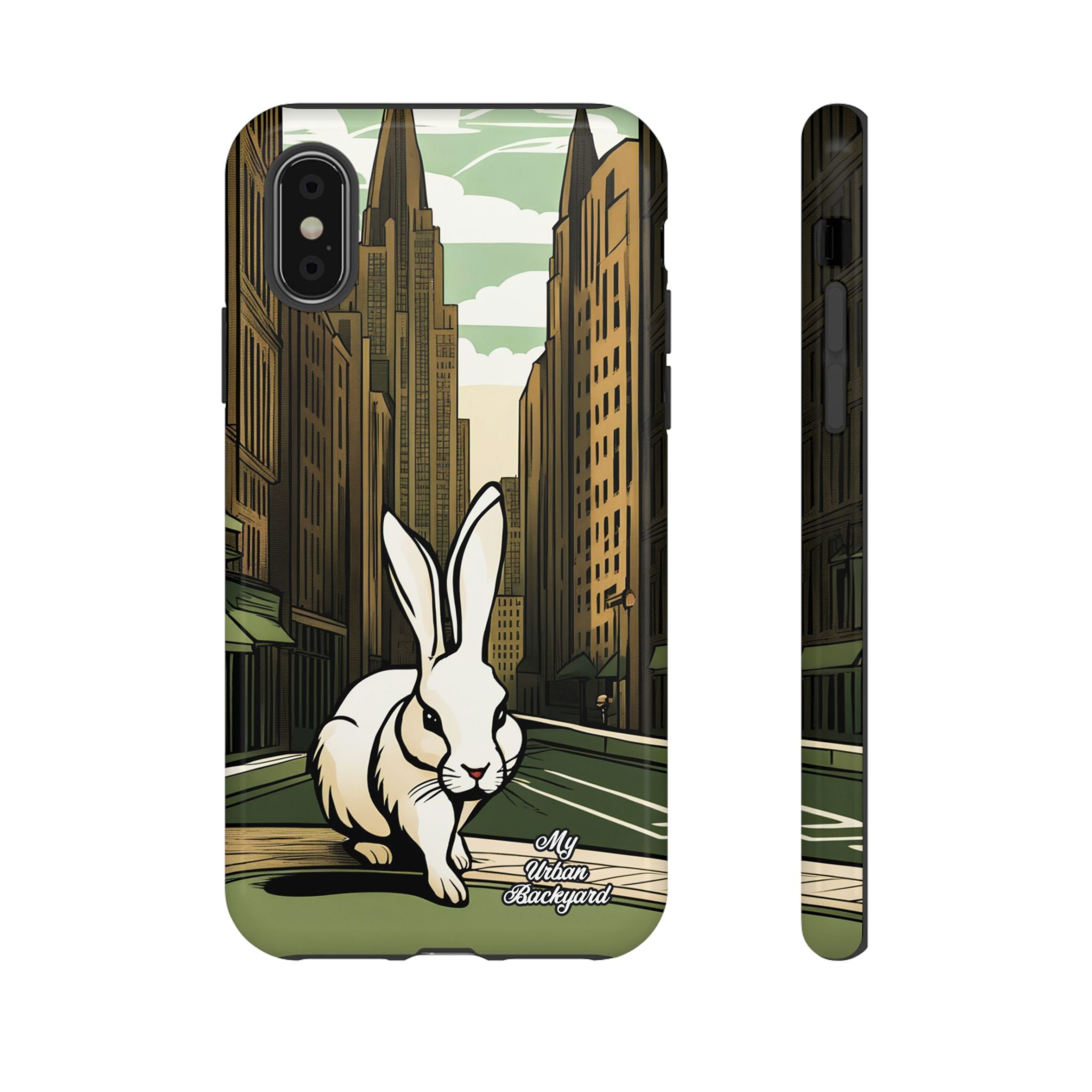 White Rabbit on a City Street, Cell Phone Case - Apple, Samsung, Google Pixel