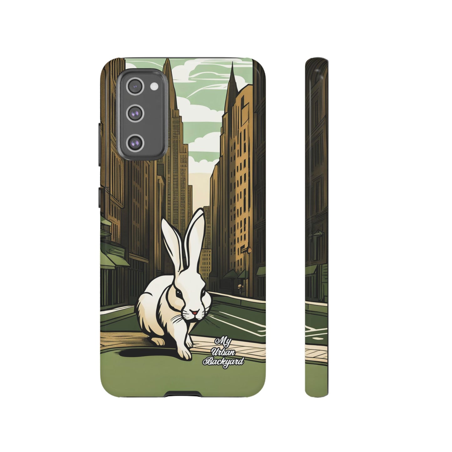 White Rabbit on a City Street, Cell Phone Case - Apple, Samsung, or Google Pixel