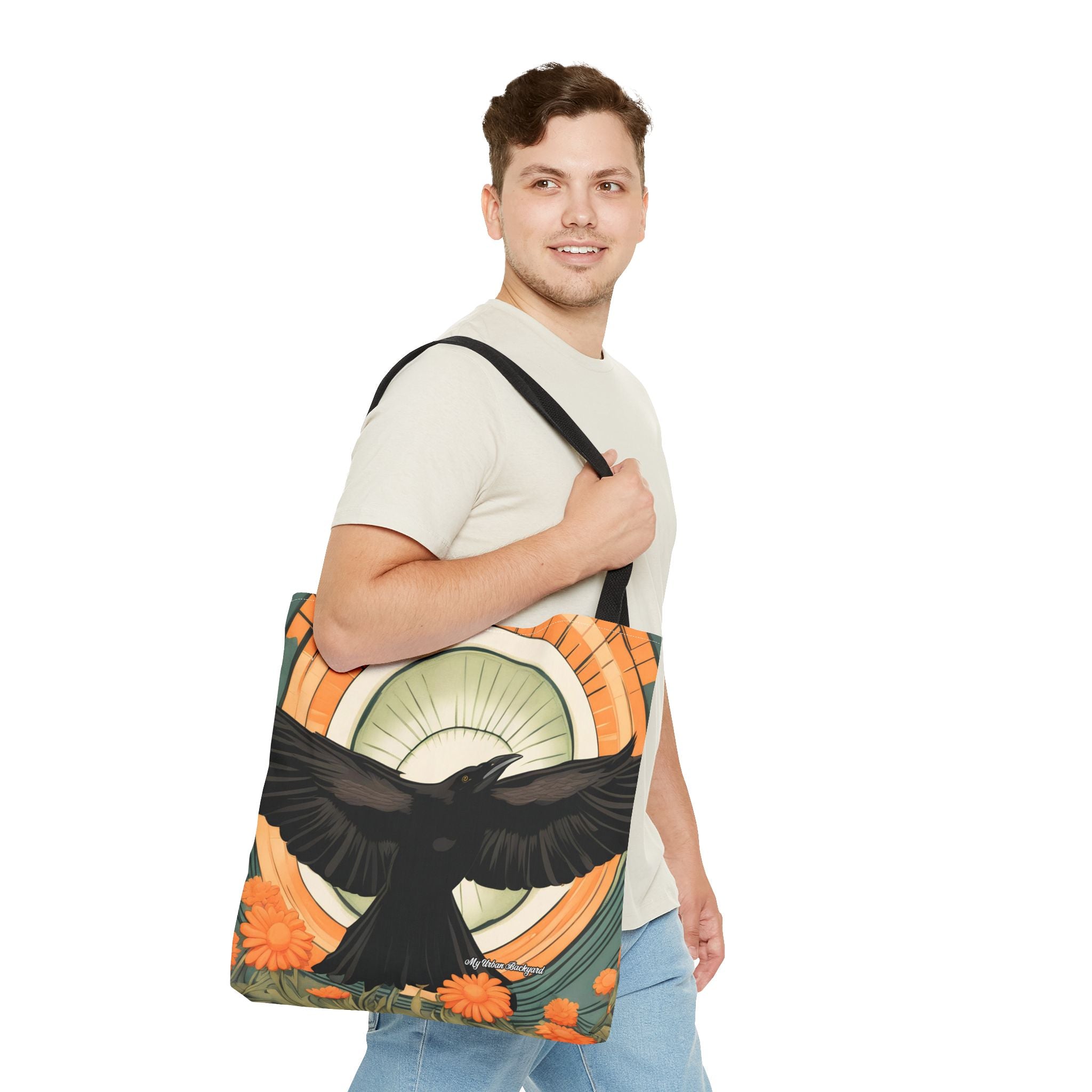 Flying Crow Tote Bag with Cotton Handles For Everyday Use, 3 Sizes