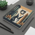 Art Deco City Cat Spiral Journal