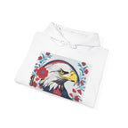 Bald Eagle w Flowers, Unisex Hoodie w Front Pocket
