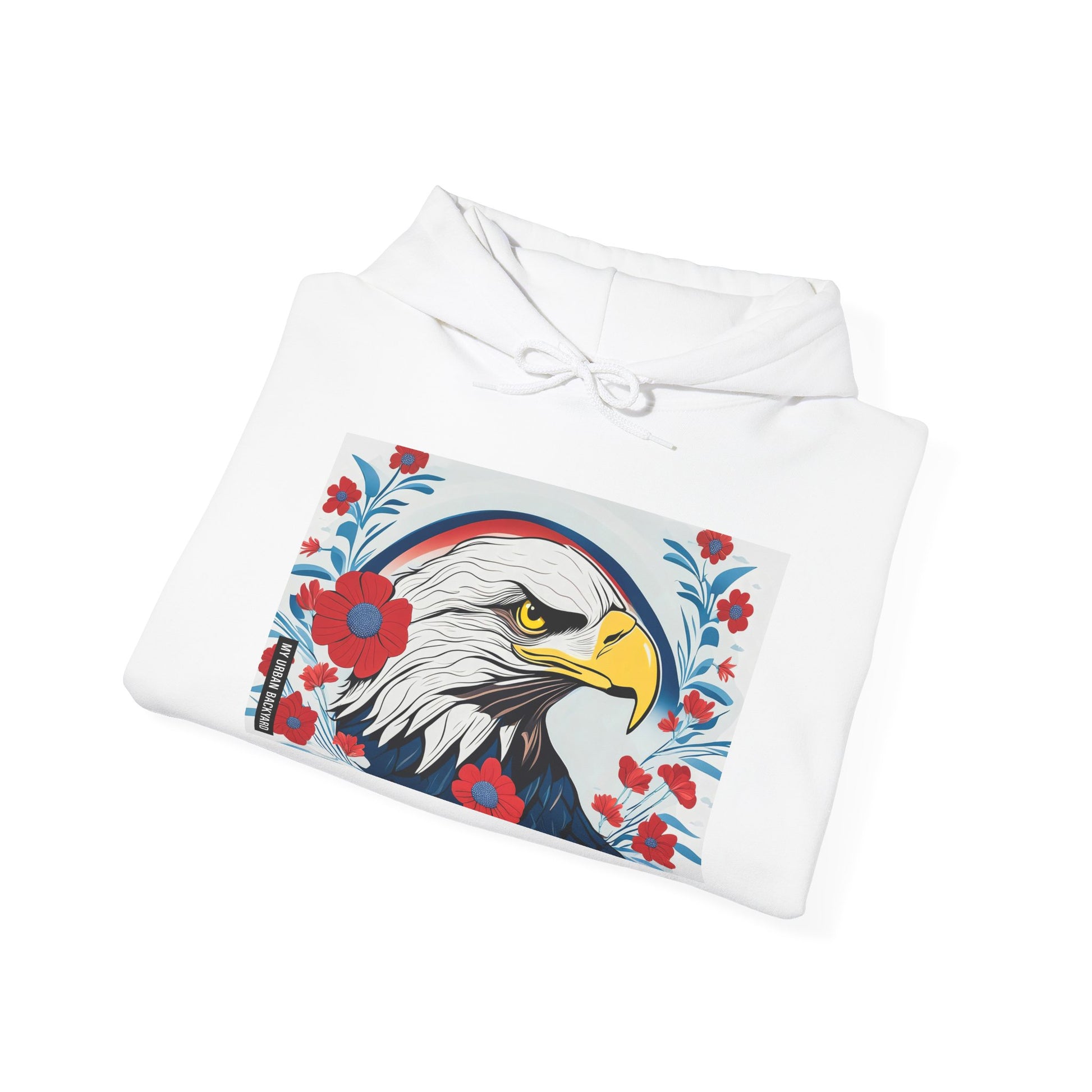 Bald Eagle Floral Hoodie - Unisex Sweatshirt, Nature Lover Gift, Patriotic Apparel, Cozy Outfit for All Seasons, Unique Design