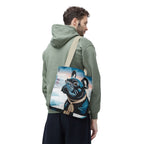 French Bulldog Winter Tote Bag — Snowy Pup All-Over Print Tote