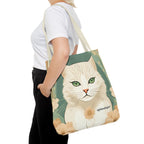 Blanca Purrington, Cat Tote Bag with Cotton Handles For Everyday Use, 3 Sizes
